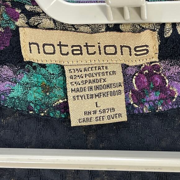 Vintage 80s Notations Jacket Womens Size L Purple Green Gold Paisley Bohemian - Picture 4 of 7